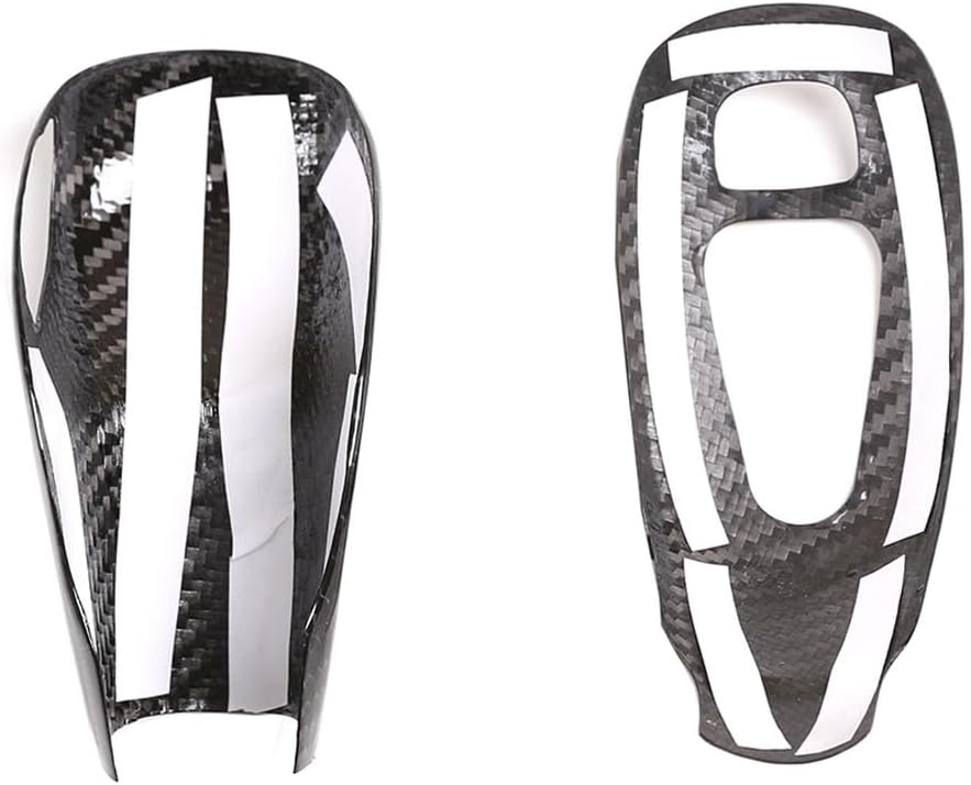 Gear Shift Knob Head Cover Trim Compatible with Cadillac CT5 CT6 XT4 XT5 XT6 2020-2023,Real Carbon Fiber Car Gear Shift Knob Cover Trim Decoration Accessories (Black)