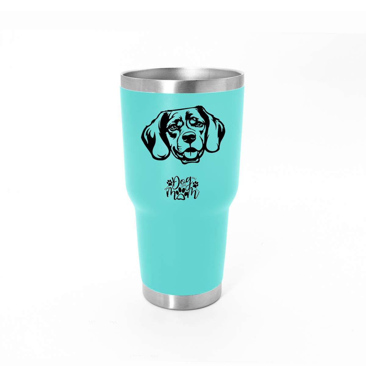 Beagle Gift Dog Mum Tumbler - 30oz - With Stainless Steel Straw And Sealed Lid - Teal - A Gift For Beagle Mum Dog Lovers