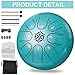 PUJONI Steel Tongue Drum, 6 Inch 8 Notes Percussion Instruments with Music Book, Mallets, Carry Bag, Finger Picks, Gifts for Beginners Musical Education & Adults Relaxation Meditation (Malachite)