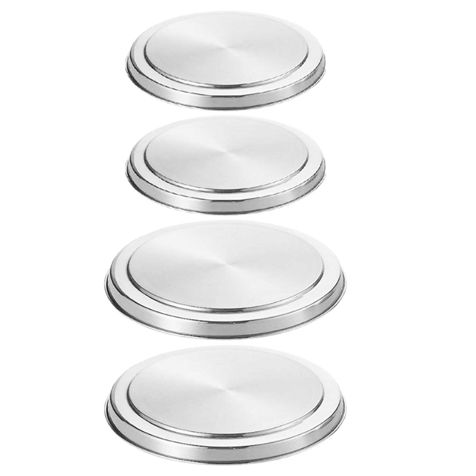 Toddmomy 4 coperture per piano cottura elettrico - Tappi rotondi in acciaio inossidabile per bruciatori - 8,3/6,7 pollici, argento - Protezioni resistenti al calore per elettrodomestici da cucina