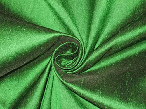 Tissu Dupion 100 % pure soie vert noir fini les tissus sans tenue