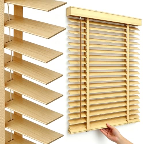 Cortina opaca de madera maciza e interior para ventanas de hogar 2