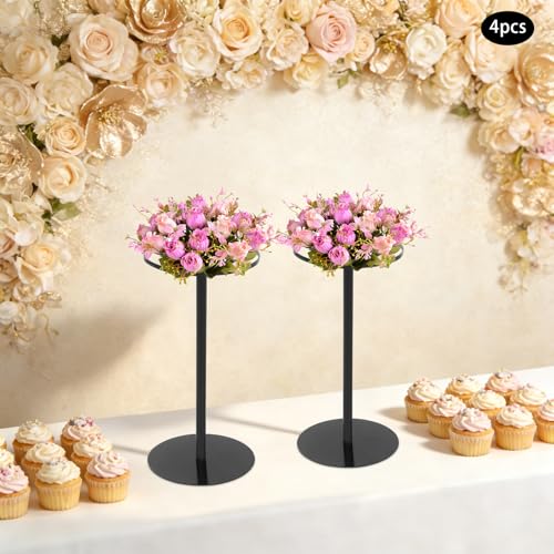 Support de fleurs en métal décoration mariage centre de table réception noir - 5