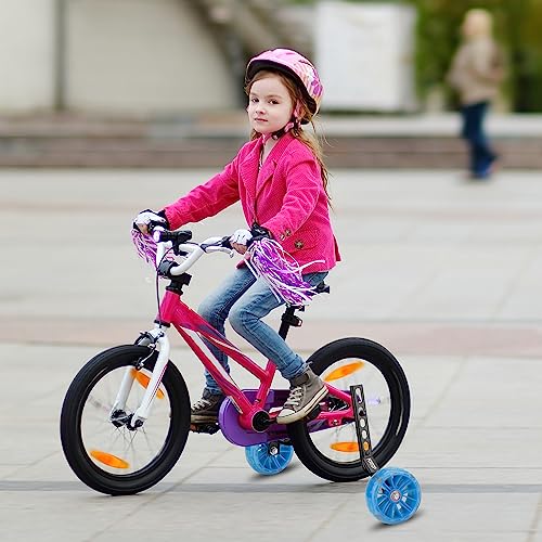 FORTOP Bike Training Wheels, Pair of Heavy Duty Rear with Stabilizers Mounted Kit for Kids Boy Girls Bikes of Single Speed Bicycle with 12 14 16 18 20 Inch (Heavy Duty Sky Blue, 12IN-20IN)