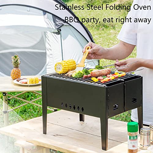Przenośny grill na węgiel drzewny ze stali nierdzewnej, kompaktowy grill stołowy, na kemping, piknik, patio i do gotowania w ogrodzie