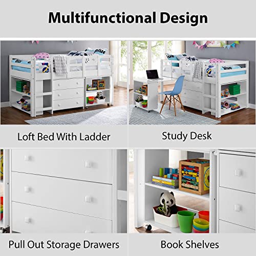 Naomi-Home-Twin-Size-Loft-Bed-with-Desk-Low-Study-Kids-Twin-Loft-Bed-with-Storage-Pine-Wood-Loft-Bed-Twin-for-Kids-Twin-Loft-Bed-with-Cabinet-Ladder-Safety-Guard-Rails-Bookcase-Shelf-White