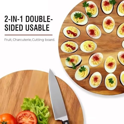 Bandeja para huevos rellenos de madera de acacia con diseño premium 5