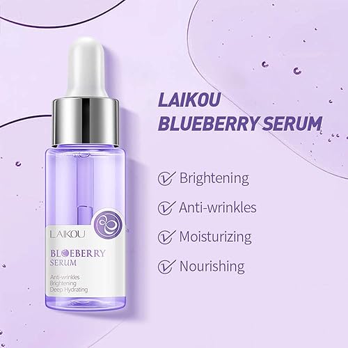 Miniatura 4 de Suero facial de arándanos ácido hialurónico de sodio, esencia hidratante pura para el cuidado diario, reparación de la piel, suero iluminador para
