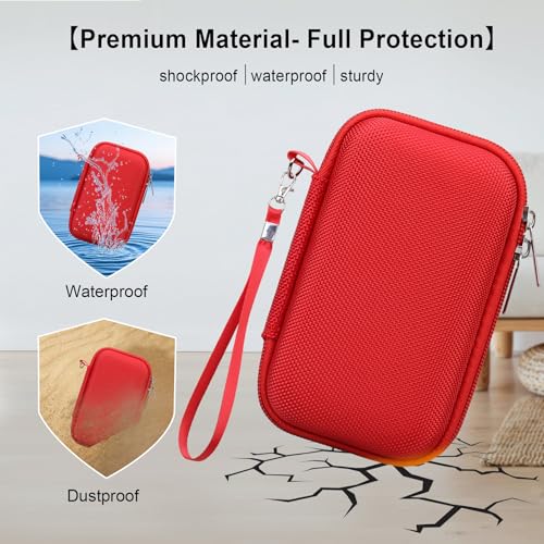Image of Case for Canon PowerShot G7 X Mark III / G7 X Mark II / SX740 Digital Camera | Canon PowerShot G7 X Mark III / G7 X Mark II /G7 X / SX740 HS Camera Carrying Case, Mesh Pocket fits Camera Accessories, Red