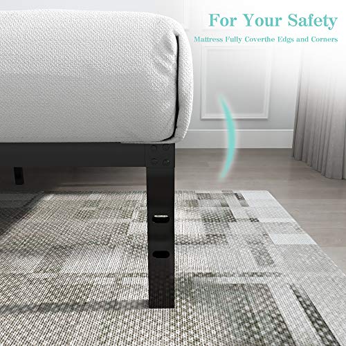 Yookare 14 Inch Tall 3500Lbs Heavy Duty Metal Bed Frame/With Storage/Mattress Foundation/Steel Slats Platform/Noise Free/No Box Spring Needed,Queen #TOP2