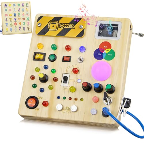 Konijiwa Montessori Busy Board Juguete De 1 Año Con 13 Interruptores Y 24 Luces Led Sensoriales Activity Board Motricidad Fina Bebés Y Niños P Konijiwa Montessori Busy Board Juguete De 1 Año Con 13 Interruptores Y 24 Luces Led Sensoriales Activity Board Motricidad Fina Bebés Y Niños P