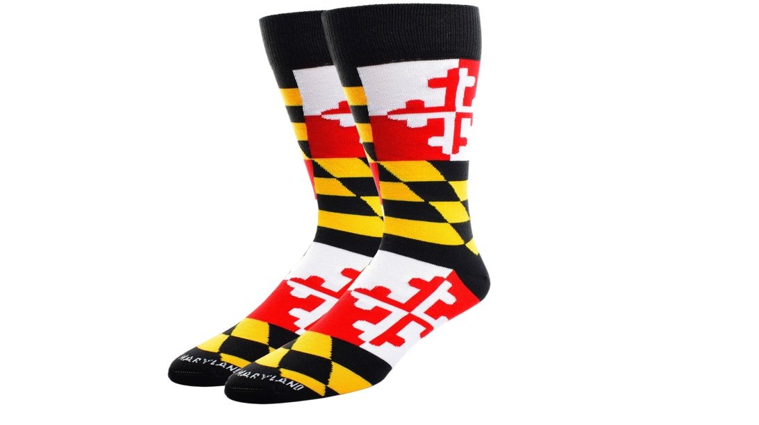 Maryland Flag Mens Soft Comfortable Dress Socks Medium/Large