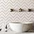 Tile Generation NBG-4 Herringbone White and Gold Metal Stainless Steel Polished Marble Tile (10 Sheets)
