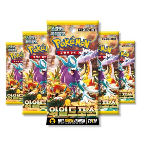 Temporal Forces Wild Force Korean 5 Booster Packs | TCYM Authenticated | Korean Pokemon Cards | Pokemon Temporal Forces Booster Packs | Pokémon Scarlet and Violet | That Mouse Fashion