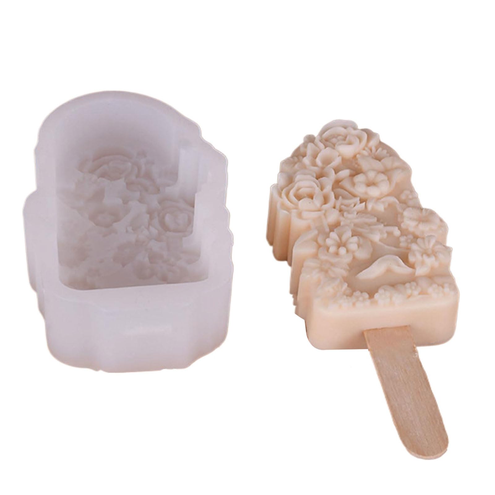 MICFENY Silicone Popsicles Maker Flower Shape Popsicles Ice Cream Silicone Texture Dessert Supplies for Dessert