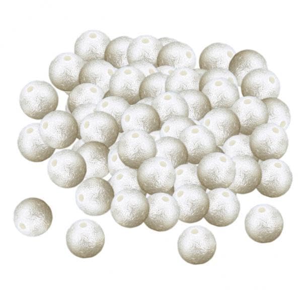 SNAPPSY 6x100pcs White Frosted Drilled Round White Pearl Bead Imitated Crafts Pearl-image-4