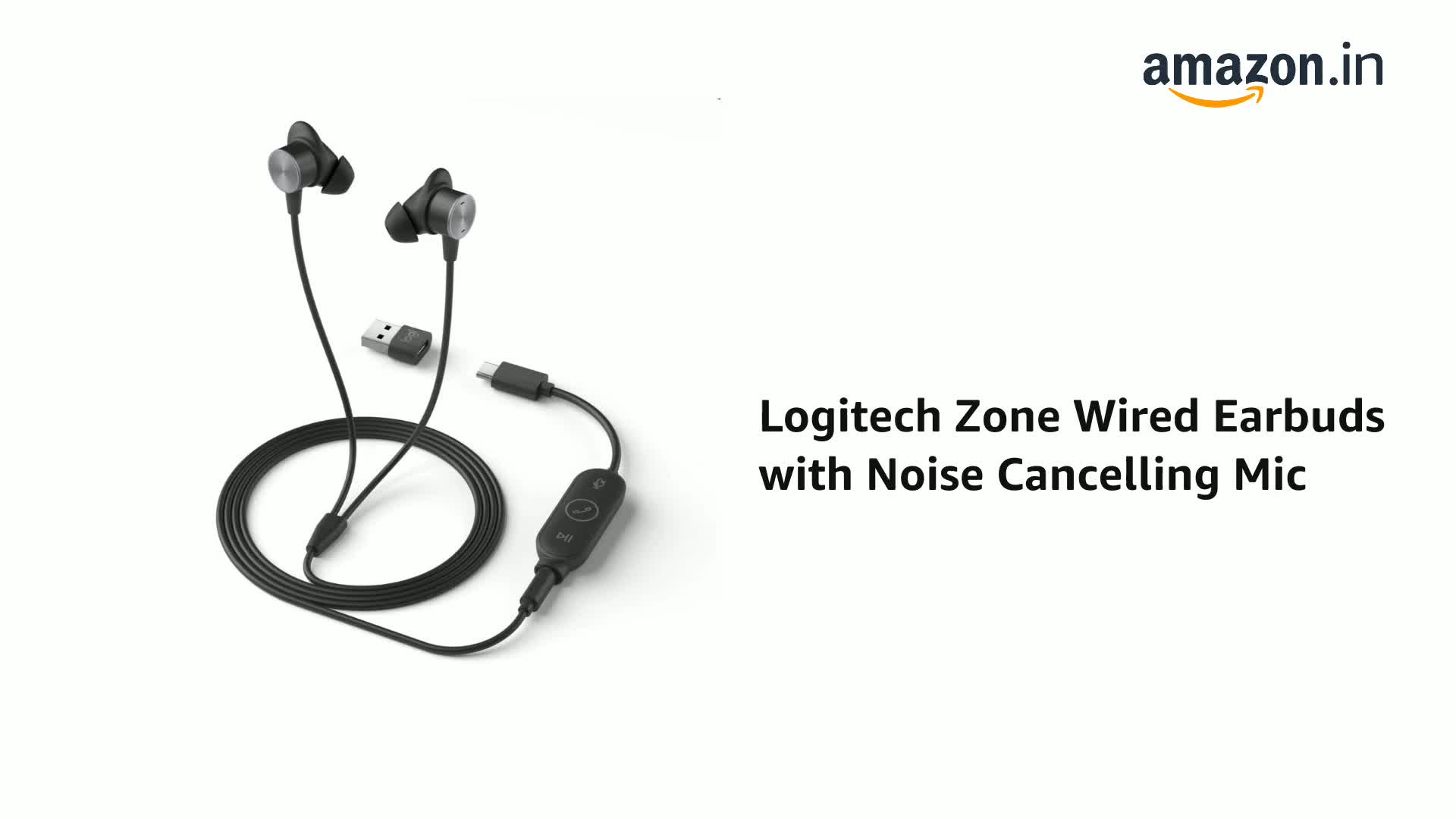 Logitech Zone Wired Earbuds with Noise Cancelling Mic : Amazon.in