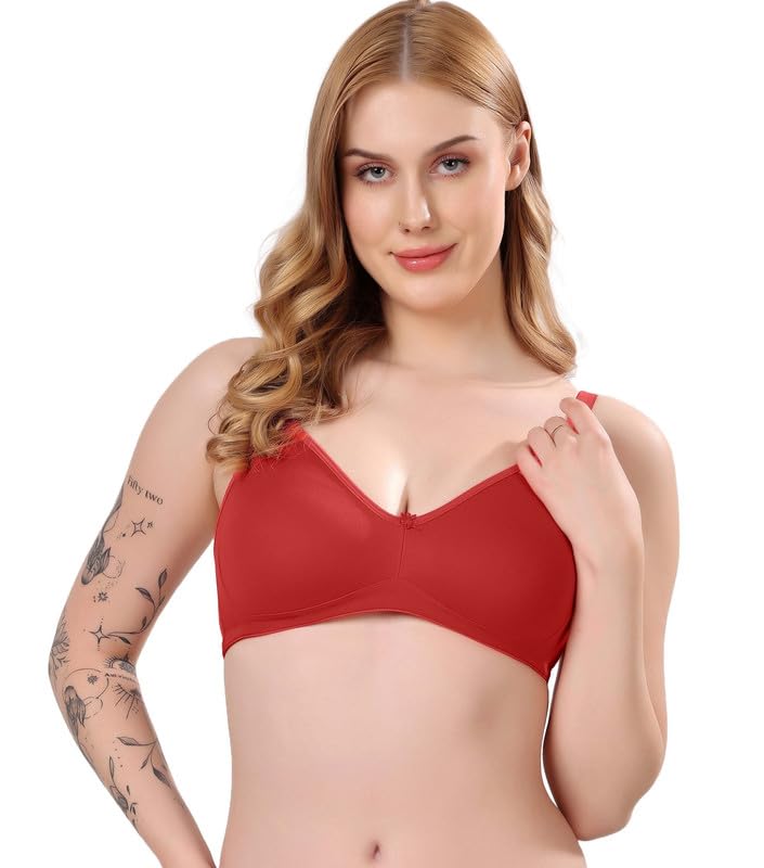Image of London Hills Regular Bra for Women Everyday Non Padded Wire Free Full Coverage Cotton Blend