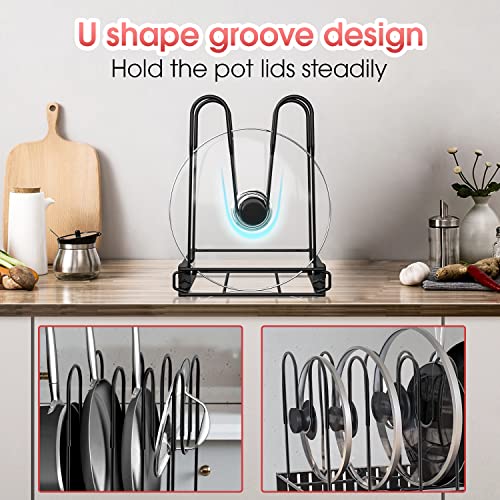 G-Ting Pot Rack Organizers, 8 Tiers Pots And Pans Organizer For Kitchen Organization & Storage, Adjustable Pot Lid Holders & Pan Rack For Kitchen, Lid Organizer For Pots And Pans With 3 Diy Methods… #TOP4