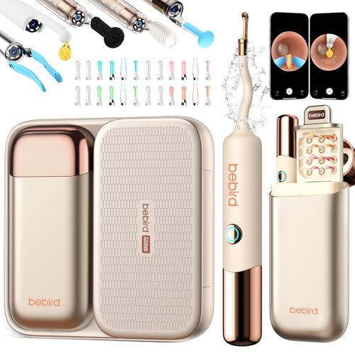 Image of Bebird Earsight Ultra 2K Ear Wax Removal Tool Camera,Pain-Free Ear Cleaner with HD Otoscope,Visual Ear Pick Tweezers, Safe Silicone Tips,Ear Cleaning Kit for Family, FSA HSA Eligible (Champagne Gold)