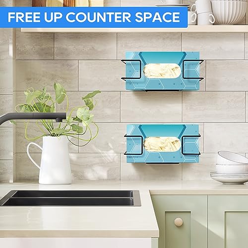 Image of THYGIFTREE Glove Box Holder Wall Mount Dispenser, 4 Pack Metal Rack for Disposable Nitrile, Latex & Vinyl Gloves, Fits 100 & 200 Count Boxes for Kitchen, Garage, Lab, Black