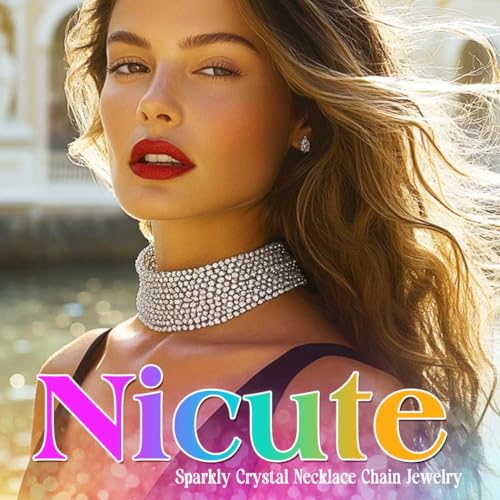 Nicute Rhinestone Choker Necklace Silver Layered Necklaces Jewelry Diamond Jewelry Accessories for Women2