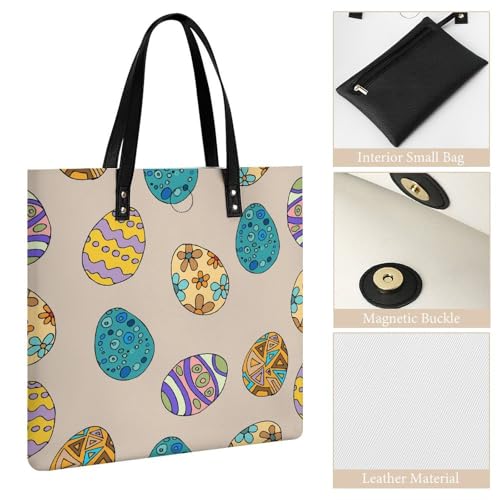 Sac à main grande capacité œufs colorés cabas épaule 39x39cm