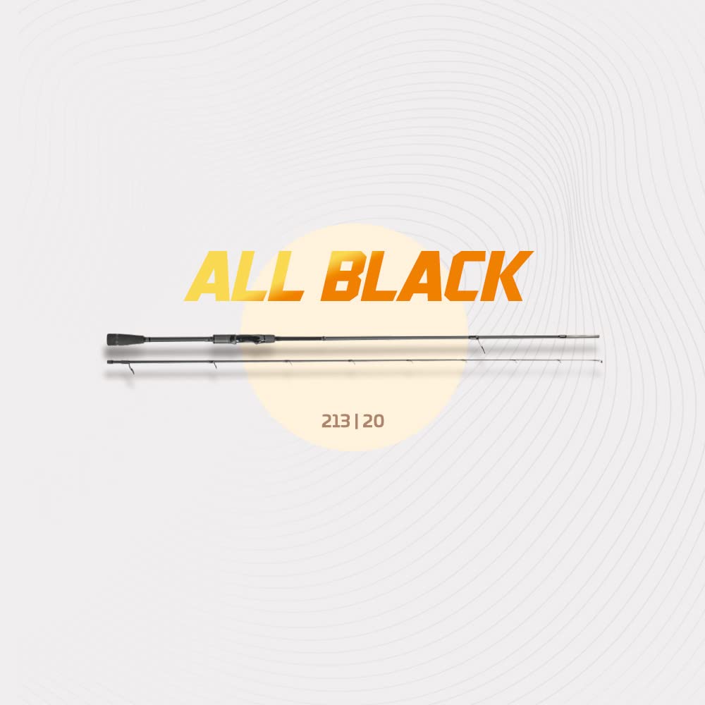 Zeck All Black 2,13m 20g - Spinnrute zum leichten Spinnfischen auf Barsche & Forellen, Angelrute zum Barschangeln, Jigrute
