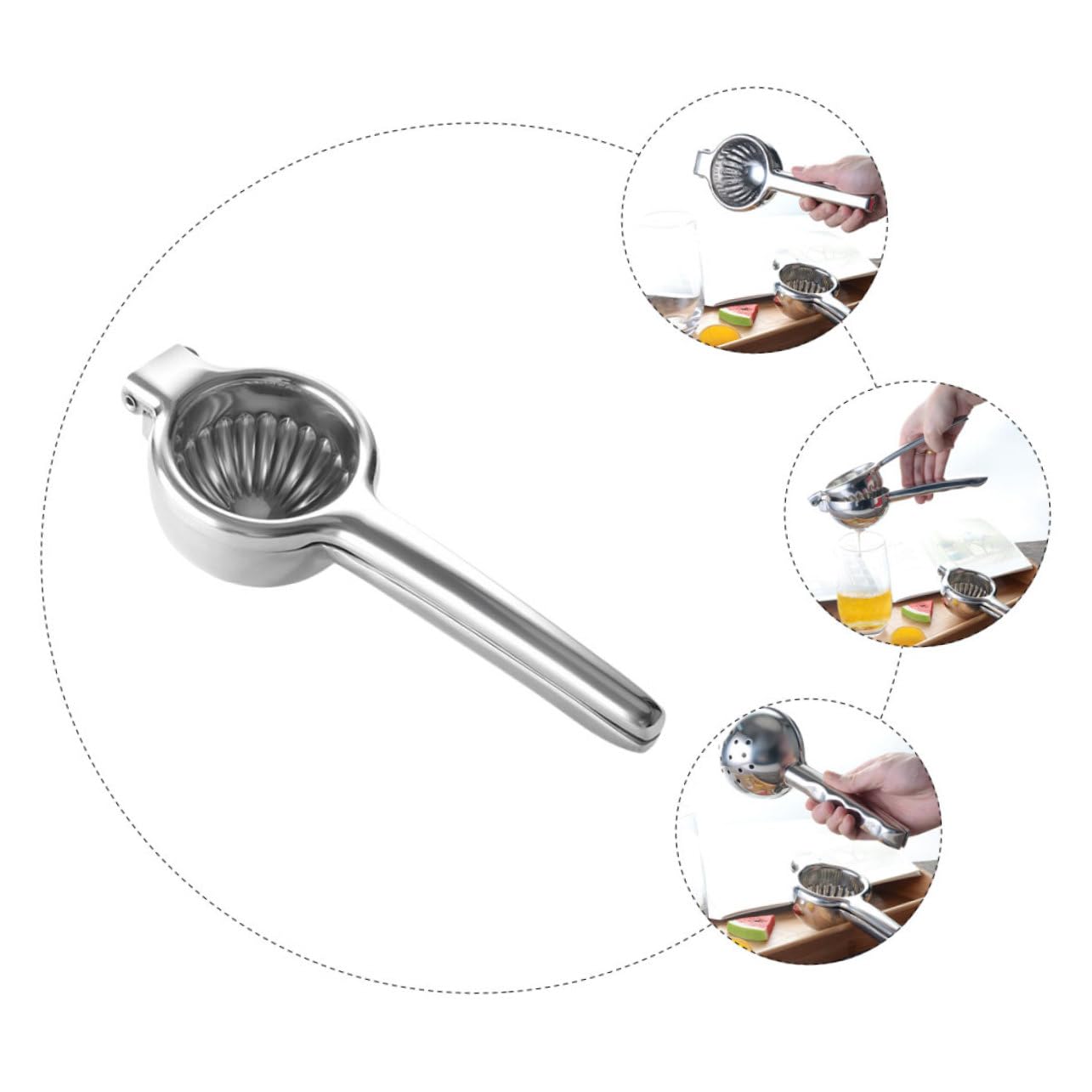 VICASKY 1pezzi Spremiagrumi Manuale in Acciaio Inox per Arance e Limoni Compatto e Leggero per Uso Portatile e Cucina