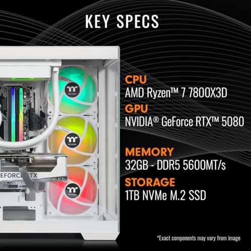 Thermaltake LCGS View 7880S-380 Gaming Desktop (AMD Ryzen™ 7 7800X3D, ToughRam 32GB DDR5 5600MT/s RGB Memory, NVIDIA® GeForce RTX™ 5080, 1TB NVMe M.2, WiFi, Windows 11) V38S-B650-580-LCS - Image 3
