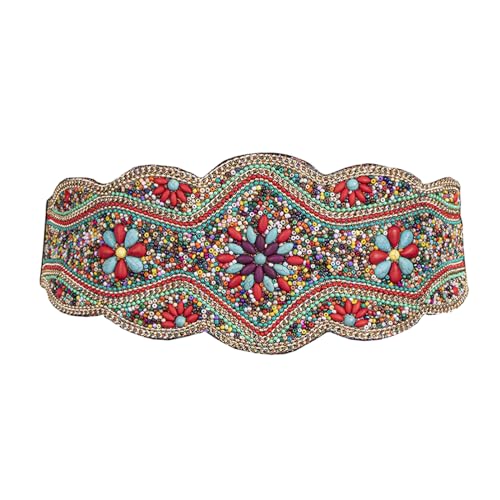 Ethnic-style Wide Belt For Women Vintage Elastic Belts Vacation Waist For Female Girdle Decorative Accessories Wide Belt