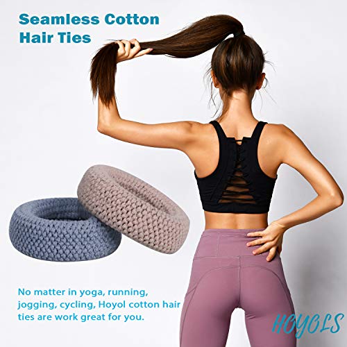 HOYOLS Large Seamless Hair Ties for Thick Hair Women Soft Stretchy Ponytail Holders - Image 4