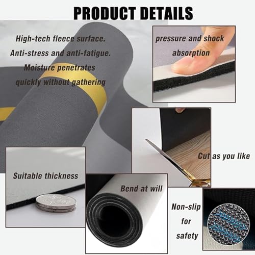 Image of proxin 2 Non-Slip Rubber Kitchen Floor Mats - Soft and Absorbent Rugs for Kitchen, Laundry, Hallway - Sizes 118x38 cm & 38x58 cm (Colour 4)
