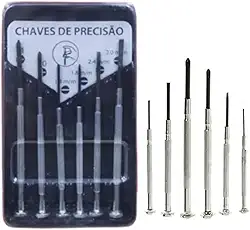 Conjunto de mini chave de fenda com estojo, kit de chave de fenda de precisão com 6 chaves de fenda de ponta plana e Phillips -SHACK