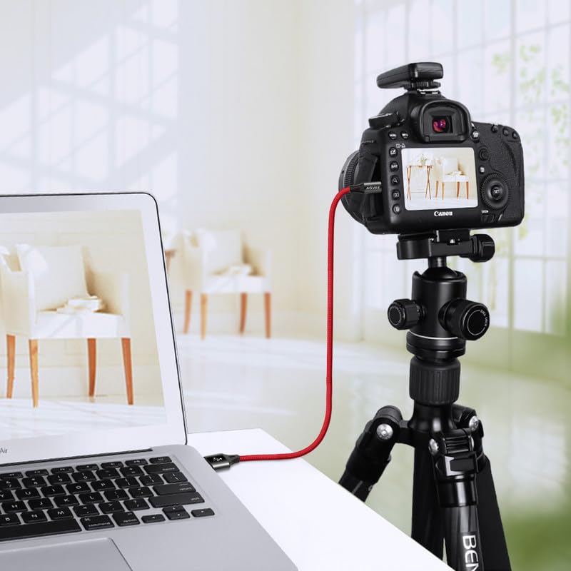 Miniatura 7 de AGVEE Paquete de 2 cables USB-C a mini USB de 6 pies, trenzado duradero Mini-B de 5 pines a tipo C, cargador de datos OTG para Hero 3+, controlador