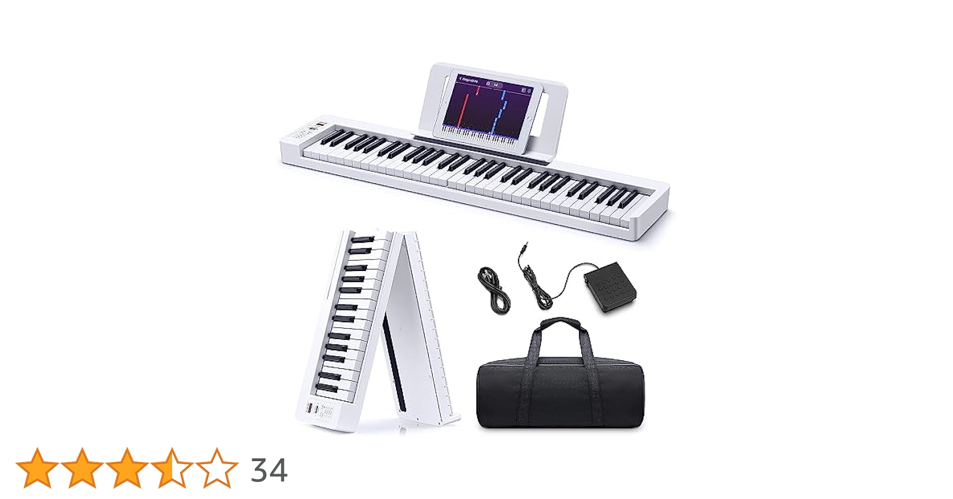 Donner 電子ピアノ キーボード 61鍵盤 折り畳み バッテリ内蔵 楽天市場】【送料無料】Donner 電子ピアノ キーボード 61鍵盤