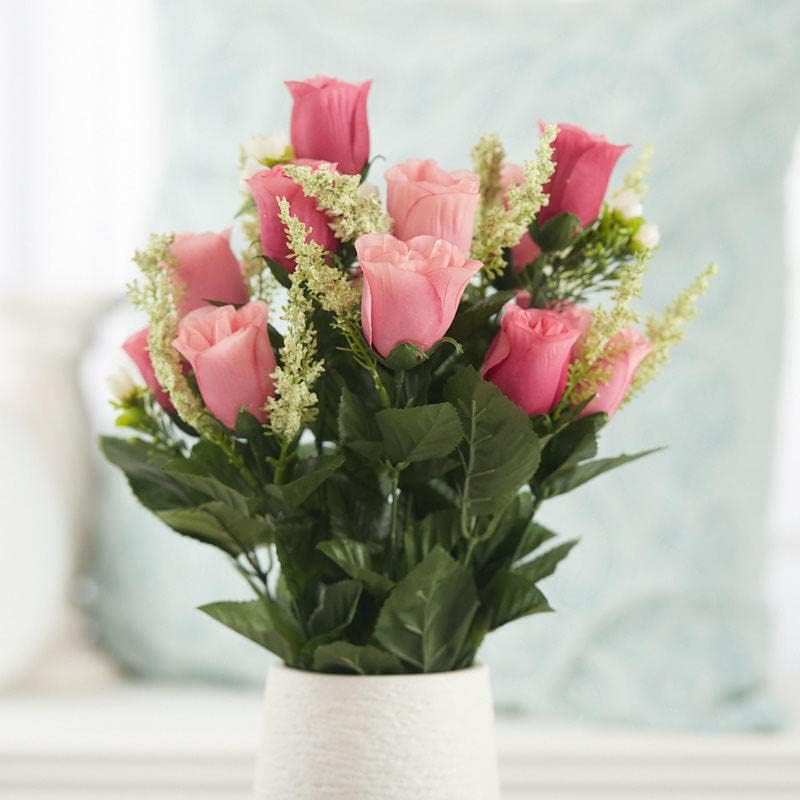 Factory Direct Craft Mauve Artificial Rose Bud Bush