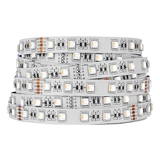 BTF-LIGHTING 5050 RGBW RGB+Warmweiß(2700K-3000K) 4 Farben in 1 LED 5m 60LEDs/m Mehrfarbiges LED-Leuchtband IP30 Nicht wasserdicht Weiß PCB DC24V Für Innendekorationen