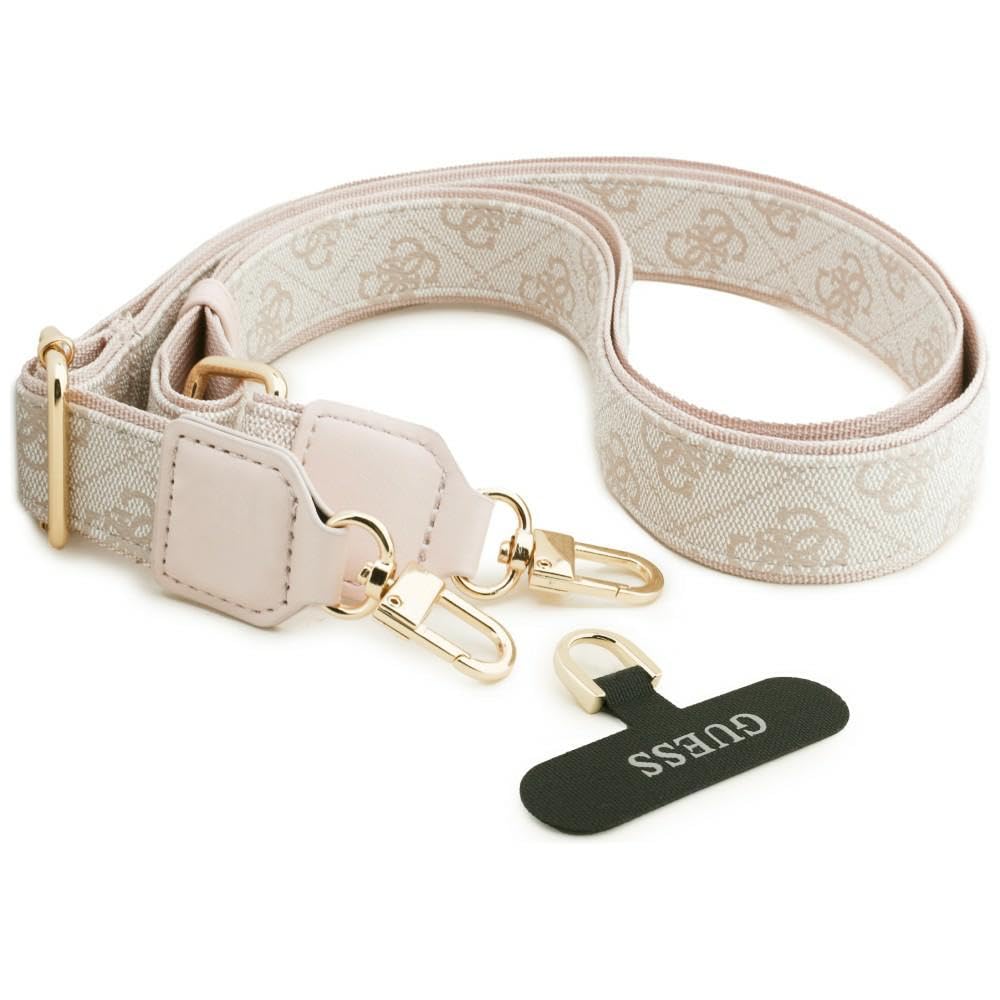 CG MOBILE Guess etui + smycz 4G, duża bransoletka ze strasu, trójkątna bransoletka kompatybilna z MagSafe do Samsung Galaxy S26 Ultra (różowe)