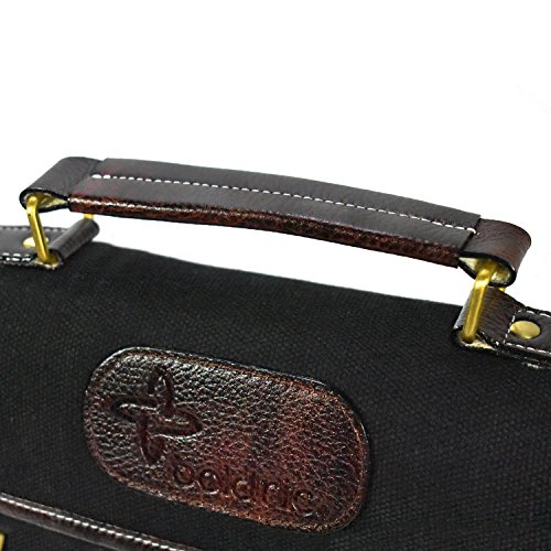 image for Boldric 9 Pocket Canvas Knife Roll Bag, Black
