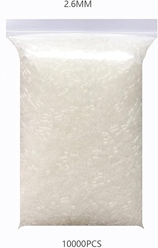 Miniatura 2 de 20000 cuentas de fusibles transparentes azules y blancas transparentes de 0.102 in, paquete a granel de cuentas de fusión funciona con cuentas de