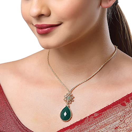 Gold-Plated Teardrop Long Necklace