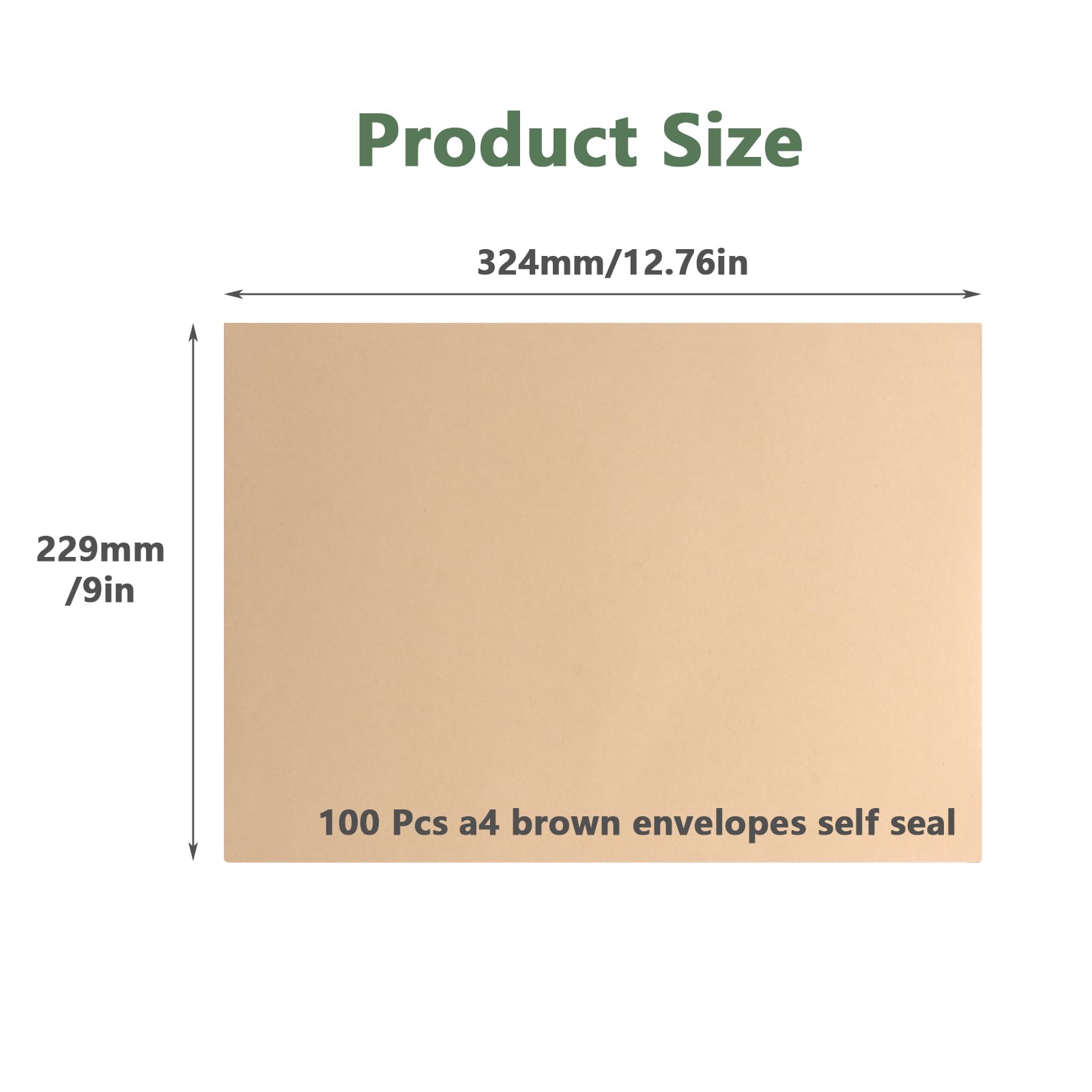 GBACHOOSE 100 Pcs A4 Kraft Envelope, 324229mm Self Seal Pocket Envelopes, 120 GSM Peel & Seal Wallet Envelopes, Brown Letter Envelope for Mailing, Posting Shipping Storing Documents - Image 2