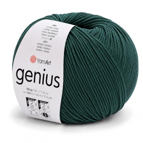 Image of YarnArt Genius Soft Cotton Blend Yarn, 1 Pack (1.76 oz / 174 Yds)