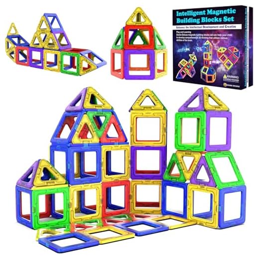 Desire Deluxe Magnetische Bausteine Magnet Montessori Spielzeug für Kinder 40PC Set Teilen ab 3 4 5 6 7 8 Alter Jahren, ideales Lernspielzeug für Mädchen Jungen Koordination und zum Bauen in Geschenk