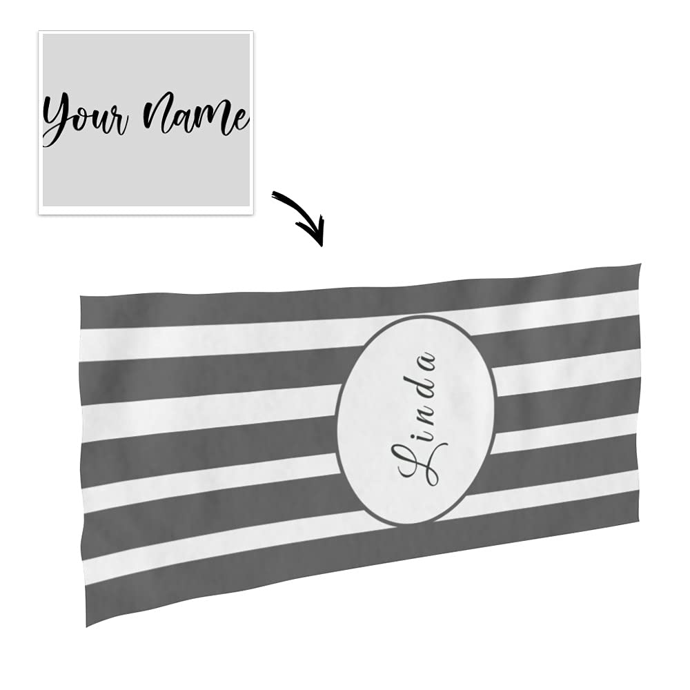 E-shine Personalized Name Beach Towels, Custom Beach Towels,Clearance Beach Towels,Color Beach Towels,Beauty Beach Towels for Adults (Grey)