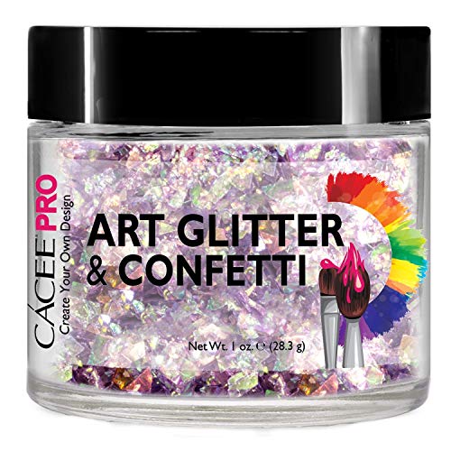 Nail Glitter 1 Oz By Cacee Art & Confetti (Holographic, Silver, Gold, Chunk, Irridescent, Dust, Unicorn) For Nail Art, Cosmetic, Festivals, And Party (#207 Iridescent Purple Flakes) #TOP20