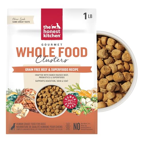 The Honest Kitchen Whole Food Clusters Grain Free Beef Dry Dog Food, 1 lb