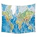 KHKJ Mappa del Mondo Arazzo Mappa ad Alta Definizione Tessuto da Appendere alla Parete Decor Acquerello Mappa Lettera Copertura per Tavolo Yoga Asciugamano da Spiaggia A13 200x150cm