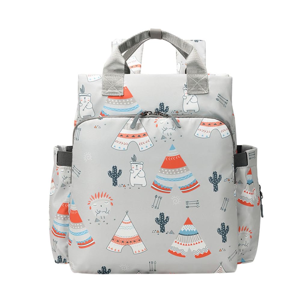 Chickwin Mochilas de Pañales para Bebé, Bolso del Bebés Mamá Grande Capacidad Bolsas Multifuncionales Mochila Carrito Bebe Maternidad Pañalera Mochila Cambiador (gris,28x34x11.5cm)